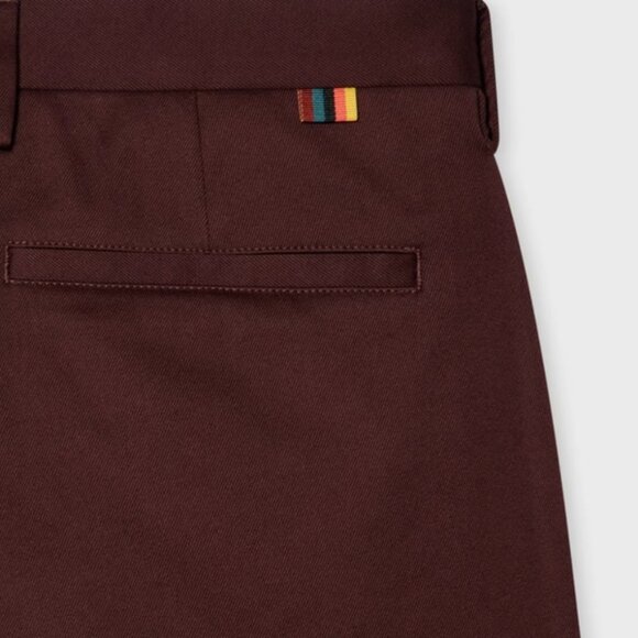 Paul Smith Slim-Fit Burgundy Cotton-Stretch Chinos Size 36 - Picture 4 of 8